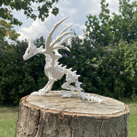 Figurina Dragon Alb, 34 cm, Jucarie 3D Articulata, Plastic [3]