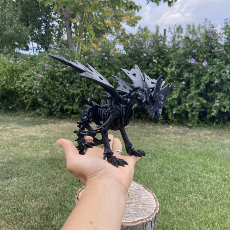 Figurina Dragon Negru, 34 cm, Jucarie 3D Articulata, Plastic [1]