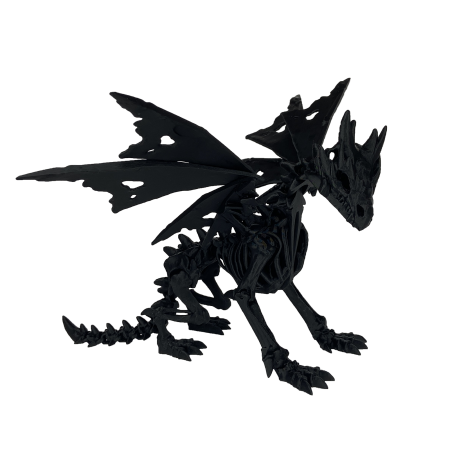Oferta Black Friday - Figurina Dragon Negru, 34 cm, Jucarie 3D Articulata, Plastic