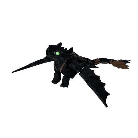 Jucarii Flexibile - Figurina Dragon Toothless, 19 cm, Jucarie 3D Articulata, Plastic