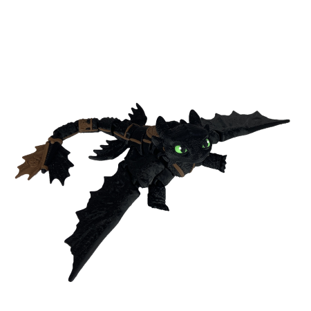Figurina Dragon Toothless, 19 cm, Jucarie 3D Articulata, Plastic [2]