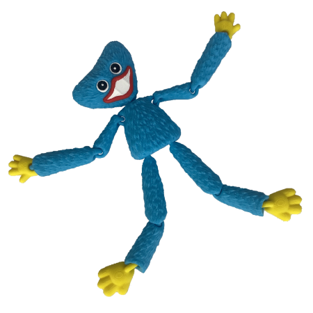 Oferta Black Friday - Figurina Huggy Wuggy Albastru, 16 cm, Jucarie 3D Articulata, Plastic