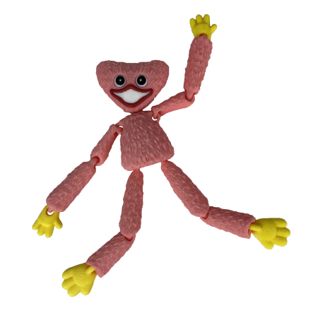 Jucarii Flexibile - Figurina Huggy Wuggy Roz, 16 cm, Jucarie 3D Articulata, Plastic