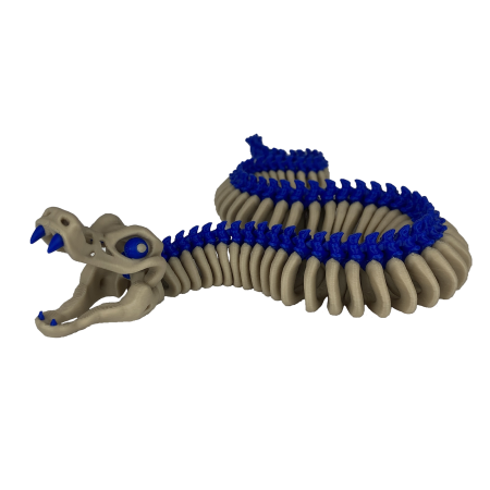Jucarii Flexibile - Figurina Sarpe Schelet, 41 cm, Jucarie 3D Articulata, Plastic