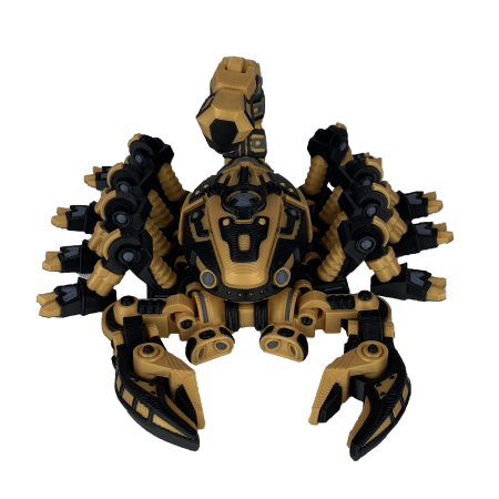 Figurina Scorpion Robot Auriu, 22 cm, Jucarie 3D Articulata, Plastic [3]