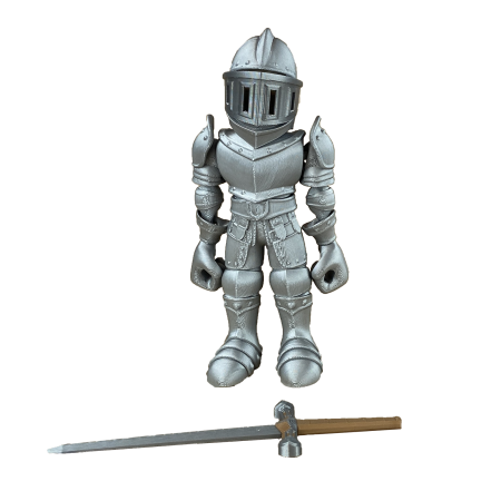 Figurina Soldat Argintiu, 16 cm, Jucarie 3D Articulata, Plastic [1]