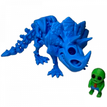 Jucărie Flexibilă, Schelet Triceratops cu mini-Ziglut, Dinozauri, Albastru, 22 cm [3]