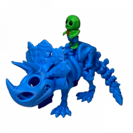 Jucărie Flexibilă, Schelet Triceratops cu mini-Ziglut, Dinozauri, Albastru, 22 cm [4]
