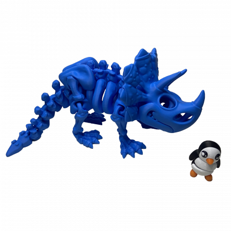 Zigluti Dinozauri Scheleti - Jucărie Flexibilă, Schelet Triceratops cu mini-Ziglut, Dinozauri, Albastru, 22 cm