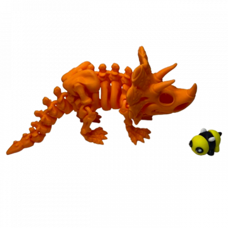 Jucărie Flexibilă, Schelet Triceratops cu mini-Ziglut, Dinozauri, Portocaliu, 22 cm [2]