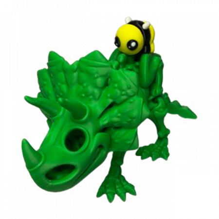 Jucărie Flexibilă, Schelet Triceratops cu mini-Ziglut, Dinozauri, Verde, 22 cm [2]