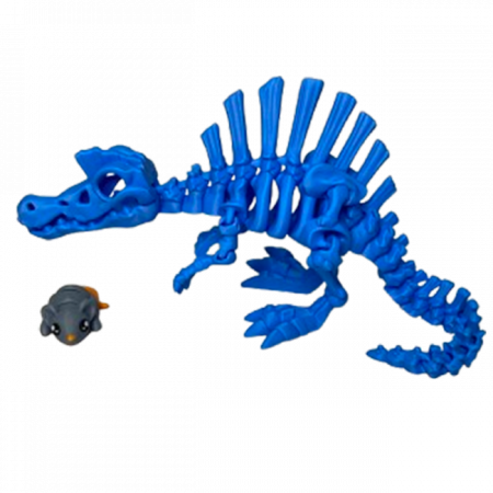 Jucărie Flexibilă, Schelet Spinozaur cu mini-Ziglut, Dinozauri, Albastru, 30 cm [4]