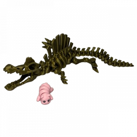 Jucărie Flexibilă, Schelet Spinozaur cu mini-Ziglut, Dinozauri, Metalic, 30 cm [4]