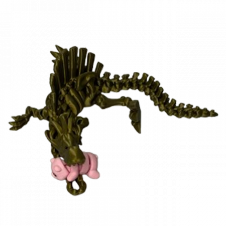 Jucărie Flexibilă, Schelet Spinozaur cu mini-Ziglut, Dinozauri, Metalic, 30 cm [5]