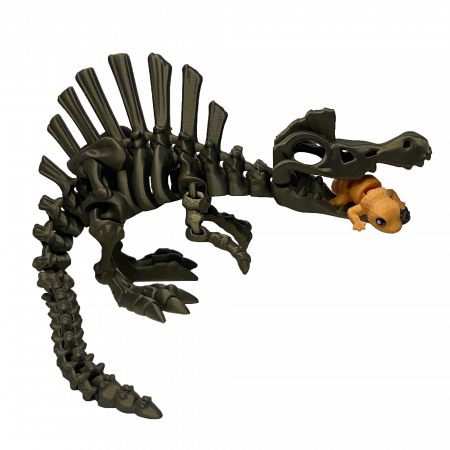 Jucării - Jucărie Flexibilă, Schelet Spinozaur cu mini-Ziglut, Dinozauri, Metalic, 30 cm