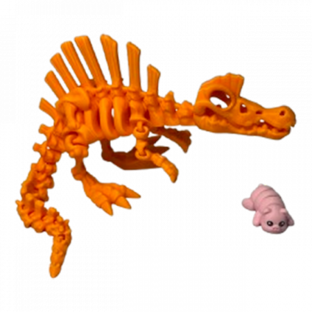 Jucărie Flexibilă, Schelet Spinozaur cu mini-Ziglut, Dinozauri, Portocaliu, 30 cm [2]