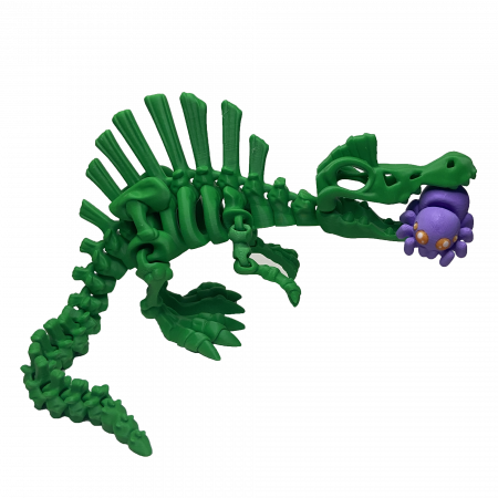 Zigluti Dinozauri Scheleti - Jucărie Flexibilă, Schelet Spinozaur cu mini-Ziglut, Dinozauri, Verde, 30 cm