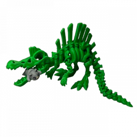 Jucărie Flexibilă, Schelet Spinozaur cu mini-Ziglut, Dinozauri, Verde, 30 cm [2]