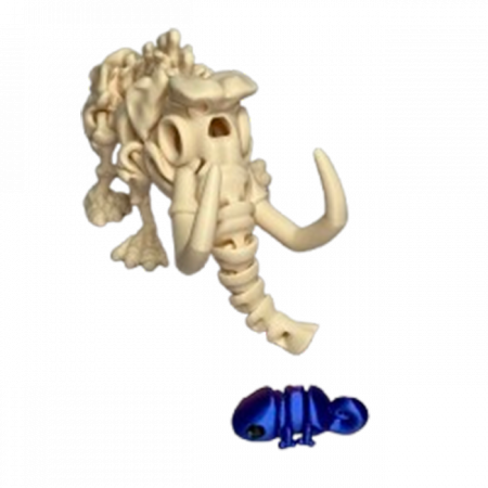 Jucărie Flexibilă, Schelet Mamut cu mini-Ziglut, Dinozauri, Alb Os, 22 cm [4]