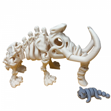 Jucării - Jucărie Flexibilă, Schelet Mamut cu mini-Ziglut, Dinozauri, Alb Os, 22 cm