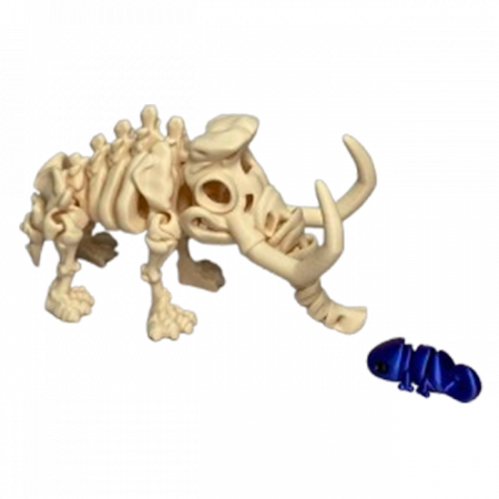 Jucărie Flexibilă, Schelet Mamut cu mini-Ziglut, Dinozauri, Alb Os, 22 cm [3]