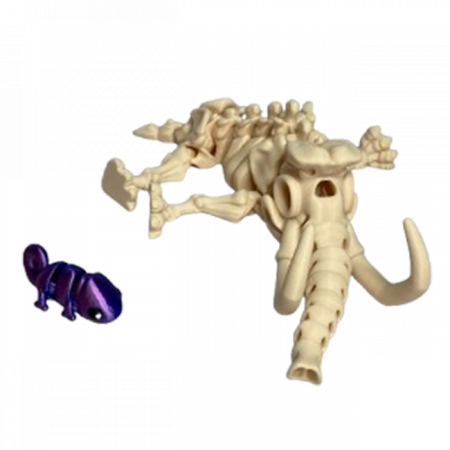 Jucărie Flexibilă, Schelet Mamut cu mini-Ziglut, Dinozauri, Alb Os, 22 cm [6]