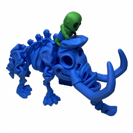 Zigluti Dinozauri Scheleti - Jucărie Flexibilă, Schelet Mamut cu mini-Ziglut, Dinozauri, Albastru, 22 cm