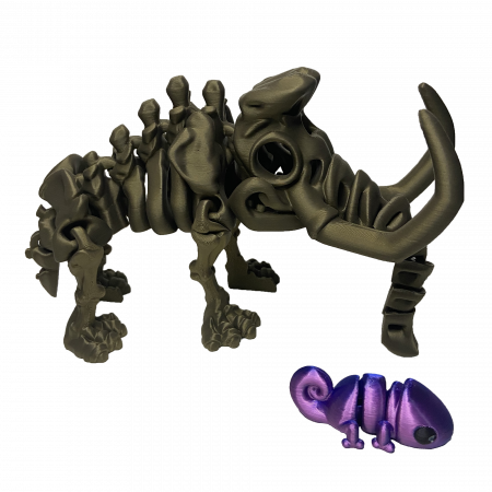 Jucării - Jucărie Flexibilă, Schelet Mamut cu mini-Ziglut, Dinozauri, Metalic, 22 cm