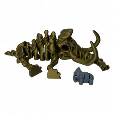 Jucărie Flexibilă, Schelet Mamut cu mini-Ziglut, Dinozauri, Metalic, 22 cm [4]