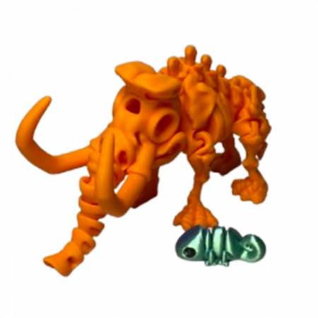 Jucărie Flexibilă, Schelet Mamut cu mini-Ziglut, Dinozauri, Portocaliu, 22 cm [2]