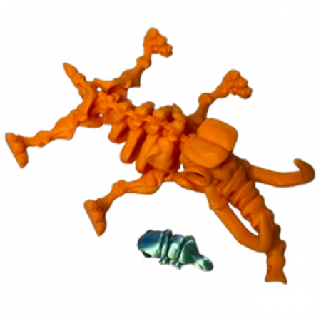 Jucărie Flexibilă, Schelet Mamut cu mini-Ziglut, Dinozauri, Portocaliu, 22 cm [6]