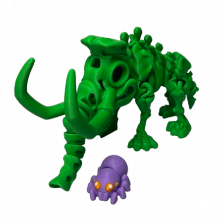 Jucărie Flexibilă, Schelet Mamut cu mini-Ziglut, Dinozauri, Verde, 22 cm [2]