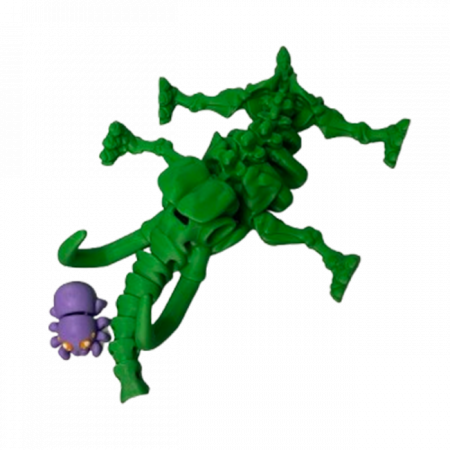 Jucărie Flexibilă, Schelet Mamut cu mini-Ziglut, Dinozauri, Verde, 22 cm [4]