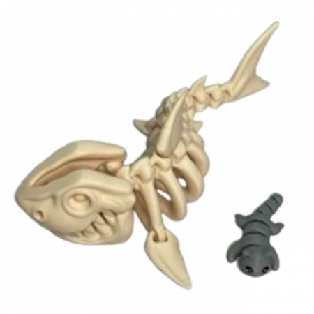 Jucărie Flexibilă, Schelet Rechin cu mini-Ziglut, Dinozauri, Alb Os, 20 cm [5]