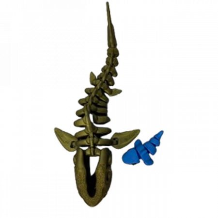 Jucărie Flexibilă, Schelet Rechin cu mini-Ziglut, Dinozauri, Metalic, 20 cm [5]