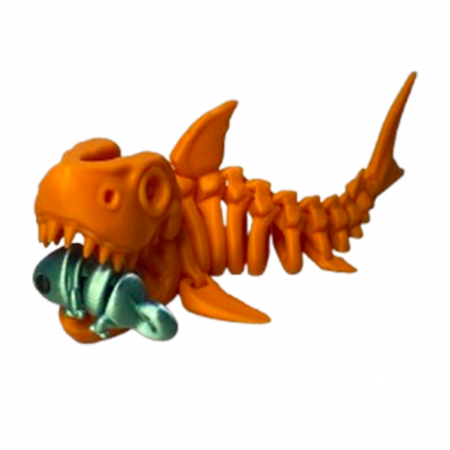 Jucărie Flexibilă, Schelet Rechin cu mini-Ziglut, Dinozauri, Portocaliu, 20 cm [2]