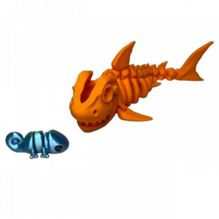 Jucărie Flexibilă, Schelet Rechin cu mini-Ziglut, Dinozauri, Portocaliu, 20 cm [4]