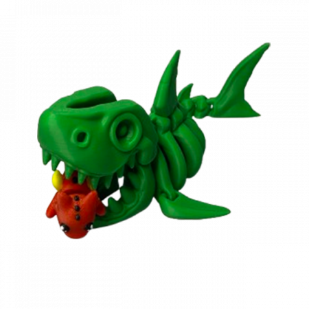 Jucărie Flexibilă, Schelet Rechin cu mini-Ziglut, Dinozauri, Verde, 20 cm [2]