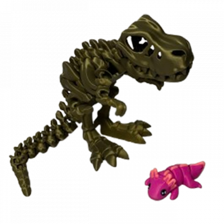 Jucărie Flexibilă, Schelet T-Rex cu mini-Ziglut, Dinozauri, Metalic, 25 cm [2]
