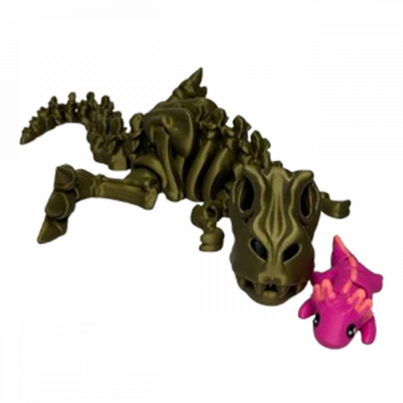 Jucărie Flexibilă, Schelet T-Rex cu mini-Ziglut, Dinozauri, Metalic, 25 cm [4]