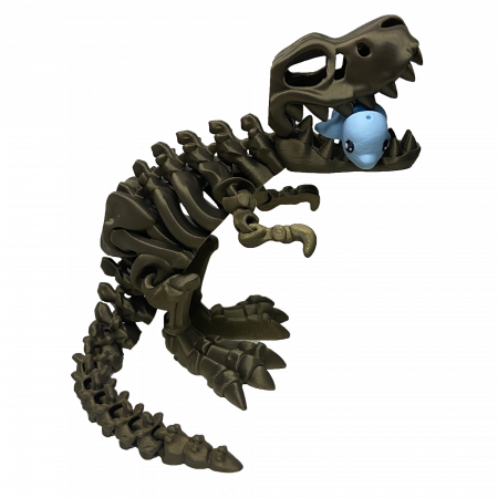 Jucării - Jucărie Flexibilă, Schelet T-Rex cu mini-Ziglut, Dinozauri, Metalic, 25 cm