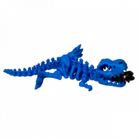 Jucărie Flexibilă, Schelet T-Rex cu mini-Ziglut, Dinozauri, Albastru, 25 cm [5]
