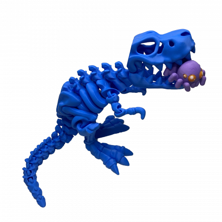 Zigluti Dinozauri Scheleti - Jucărie Flexibilă, Schelet T-Rex cu mini-Ziglut, Dinozauri, Albastru, 25 cm