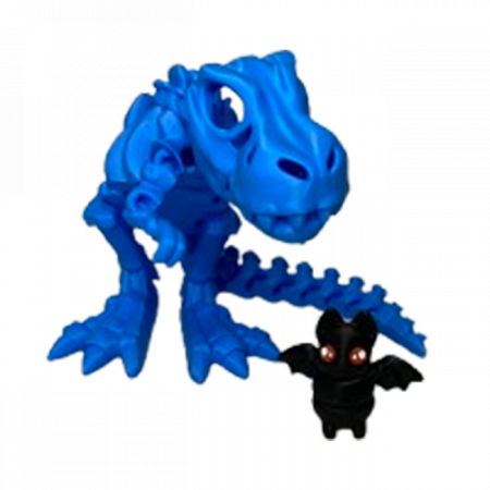 Jucărie Flexibilă, Schelet T-Rex cu mini-Ziglut, Dinozauri, Albastru, 25 cm [3]