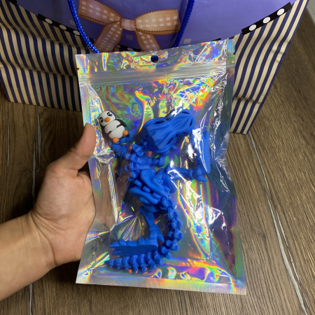 Jucărie Flexibilă, Schelet T-Rex cu mini-Ziglut, Dinozauri, Albastru, 25 cm [1]