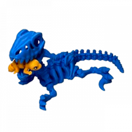 Jucărie Flexibilă, Schelet Raptor cu mini-Ziglut, Dinozauri, Albastru, 25 cm [4]