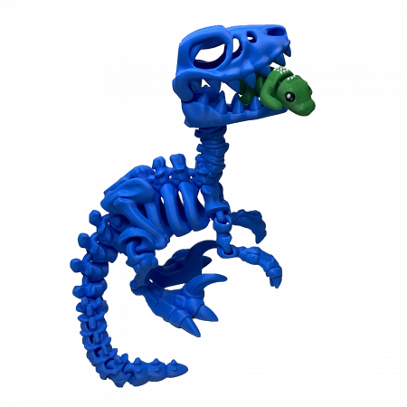 Jucărie Flexibilă, Schelet Raptor cu mini-Ziglut, Dinozauri, Albastru, 25 cm [2]