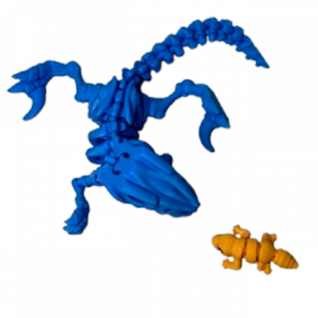Jucărie Flexibilă, Schelet Raptor cu mini-Ziglut, Dinozauri, Albastru, 25 cm [5]