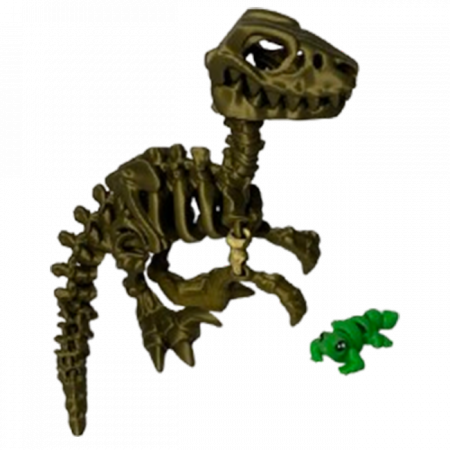 Jucărie Flexibilă, Schelet Raptor cu mini-Ziglut, Dinozauri, Metalic, 25 cm [2]