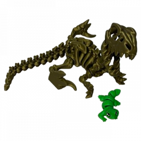 Jucărie Flexibilă, Schelet Raptor cu mini-Ziglut, Dinozauri, Metalic, 25 cm [3]